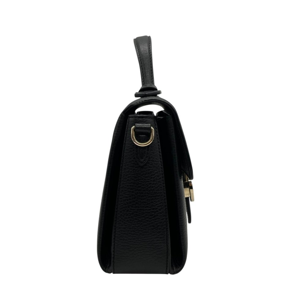 GUCCI Interlocking G 2-Way Handbag/Shoulder Bag in Black Leather with Gold Ha... - Picture 7 of 16